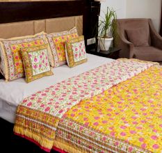 Yellow Blossom Handblock Quilt