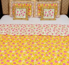 Yellow Blossom Handblock Quilt