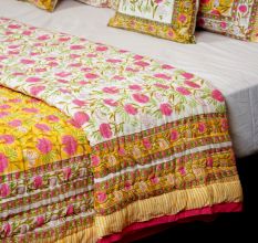 Yellow Blossom Handblock Quilt