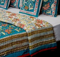 Teal Blossom Cotton Quilt