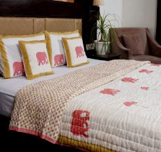 Pink Elephant Jaipuri Quilt