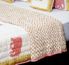 Pink Elephant Jaipuri Quilt