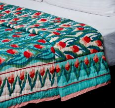 Crimson Leaf Cotton Quilt