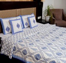 Blue Serenity Jaipuri Quilt