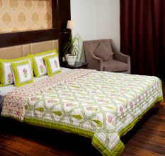 Lime Blossom Jaipuri Quilt