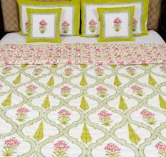 Lime Blossom Jaipuri Quilt