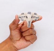 Handmade Ceramic Cream Black Elephant Design Cabinet Knob