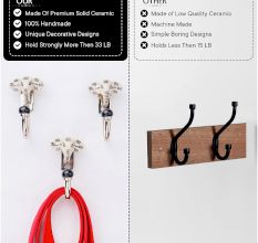 Handmade Ceramic Zinc Cream Black Elephant Wall Hooks- 3 Pieces