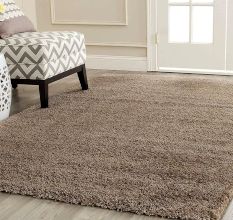 Modern Beige Shaggy Hall Rug