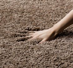 Modern Beige Shaggy Hall Rug