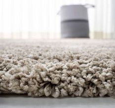 Modern Beige Shaggy Living Rug