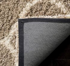 Modern Beige Plush Bedroom Rug