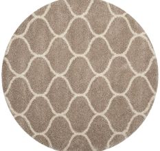 Modern Beige Plush Bedroom Rug