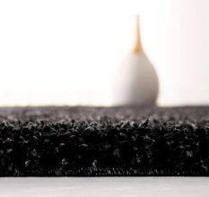 Modern Black Shaggy Hall Rug