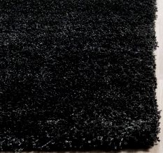 Modern Black Shaggy Hall Rug