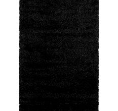 Modern Black Shaggy Hall Rug