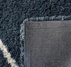 Modern Blue Shaggy Living Mat