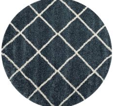 Modern Blue Shaggy Living Mat