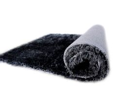 Plush Black Bedroom Rug
