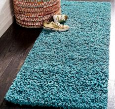Artisan Blue Plush Bedroom Carpet