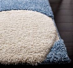 Plush blue Textured Living Rug