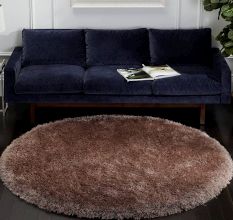 Modern Brown Shaggy Living Mat