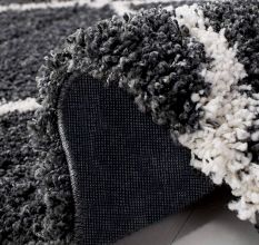 Plush Grey Shaggy Hall Runner