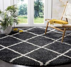 Plush Grey Shaggy Hall Runner