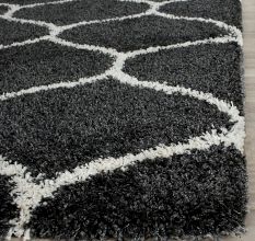 Modern Dark Grey Plush Bedroom Carpet