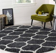Modern Dark Grey Plush Bedroom Carpet