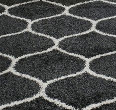 Modern Dark Grey Plush Bedroom Carpet