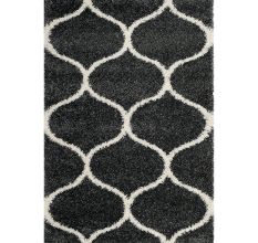 Modern Dark Grey Plush Bedroom Carpet