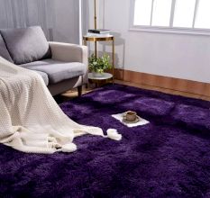 Soft Purple Textured Hall Rug