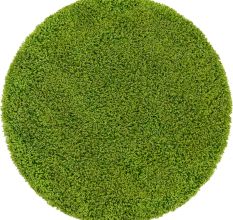 Trendy Green Shaggy Bedroom Rug