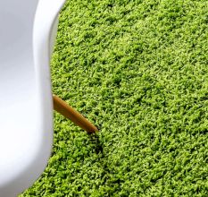 Trendy Green Shaggy Bedroom Rug