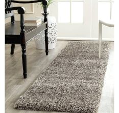 Bold Grey Plush Living Rug