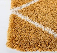 Modern Gold Shaggy Living Rug