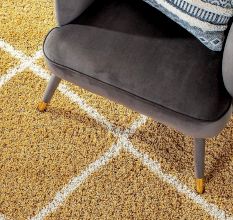 Modern Gold Shaggy Living Rug