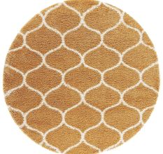 Modern Gold Shaggy Living Rug