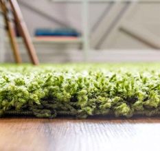 Soft Green Shaggy Hall Rug