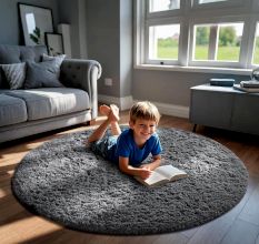 Soft Grey Textured Hall Mat