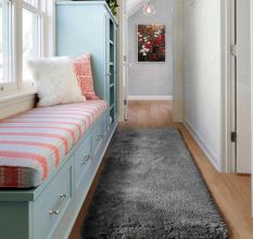 Soft Grey Textured Hall Mat