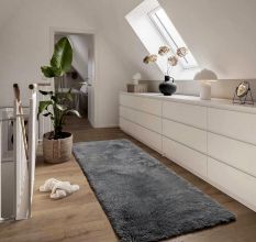 Soft Grey Textured Hall Mat