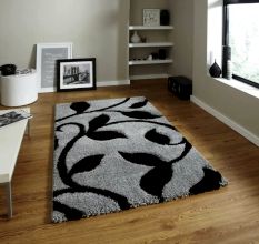 Modern black Geometric Bedroom Carpet