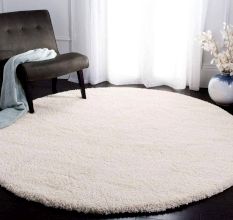 Modern Ivory Geometric Dining Carpet