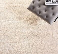 Modern Ivory Geometric Dining Carpet