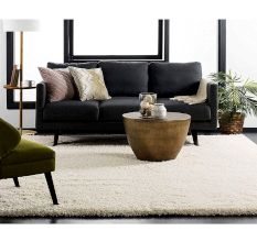 Modern Ivory Geometric Dining Carpet