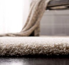 Modern Ivory Geometric Dining Carpet