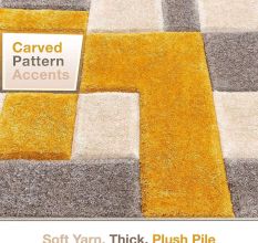 Modern gold Geometric Hall Rug