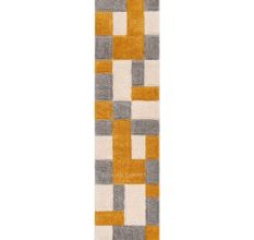 Modern gold Geometric Hall Rug
